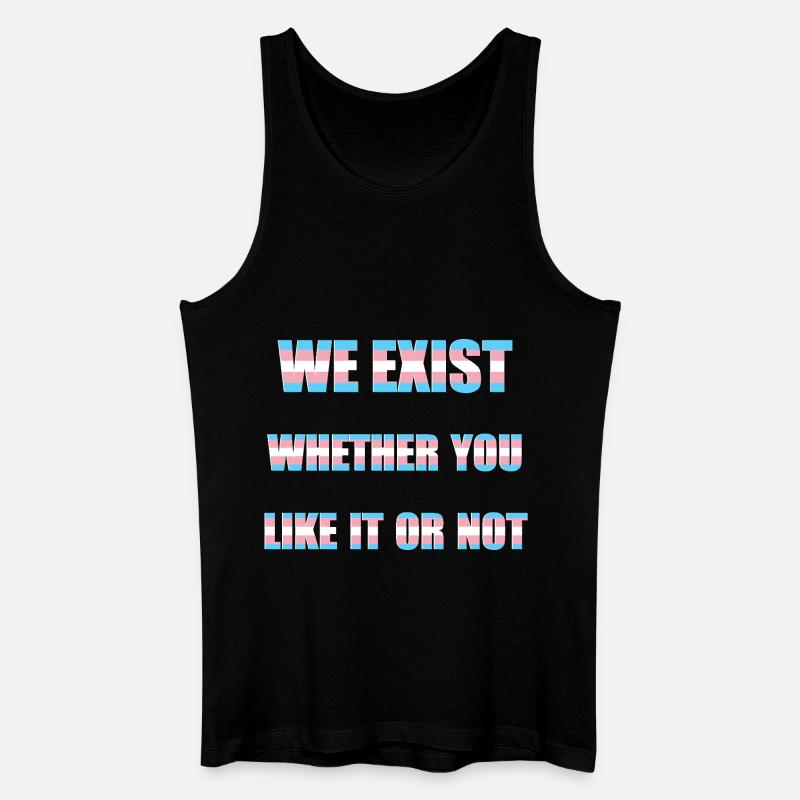 We Exist - Transgender-Flagge - Männer Bio Tank Top - Schwarz