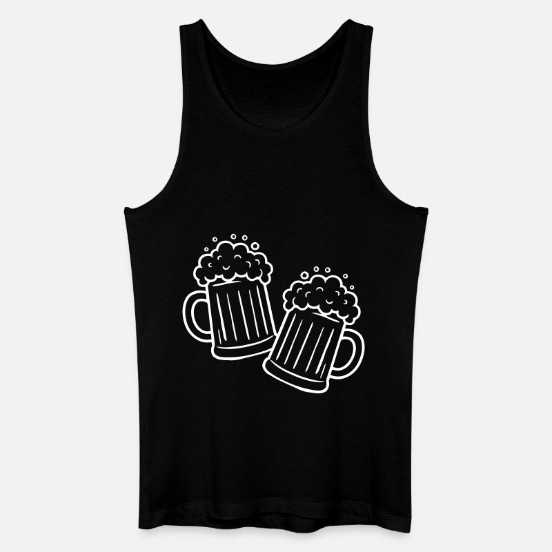Bier Anstossen Saufen - Männer Bio Tank Top - Schwarz