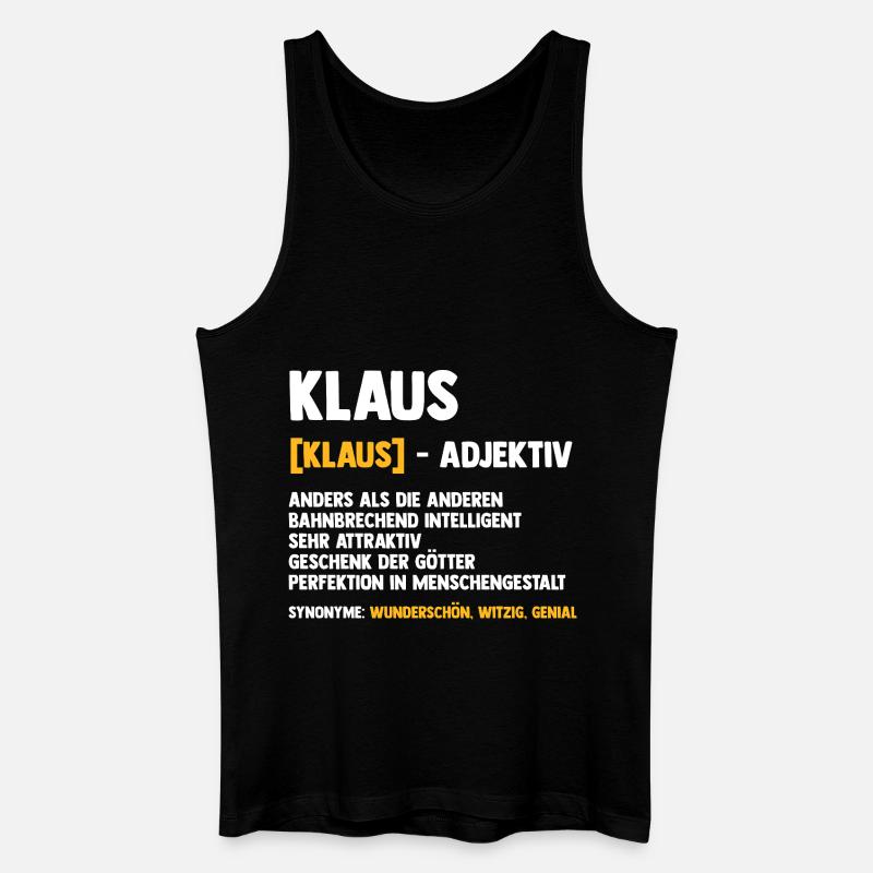 Klaus - Männer Bio Tank Top - Schwarz