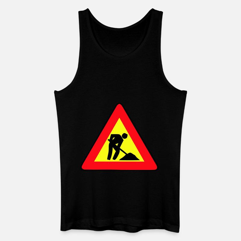 men at work - Männer Bio Tank Top - Schwarz