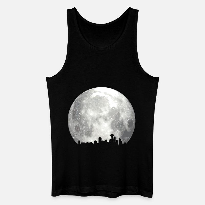 full moon skyline - Männer Bio Tank Top - Schwarz