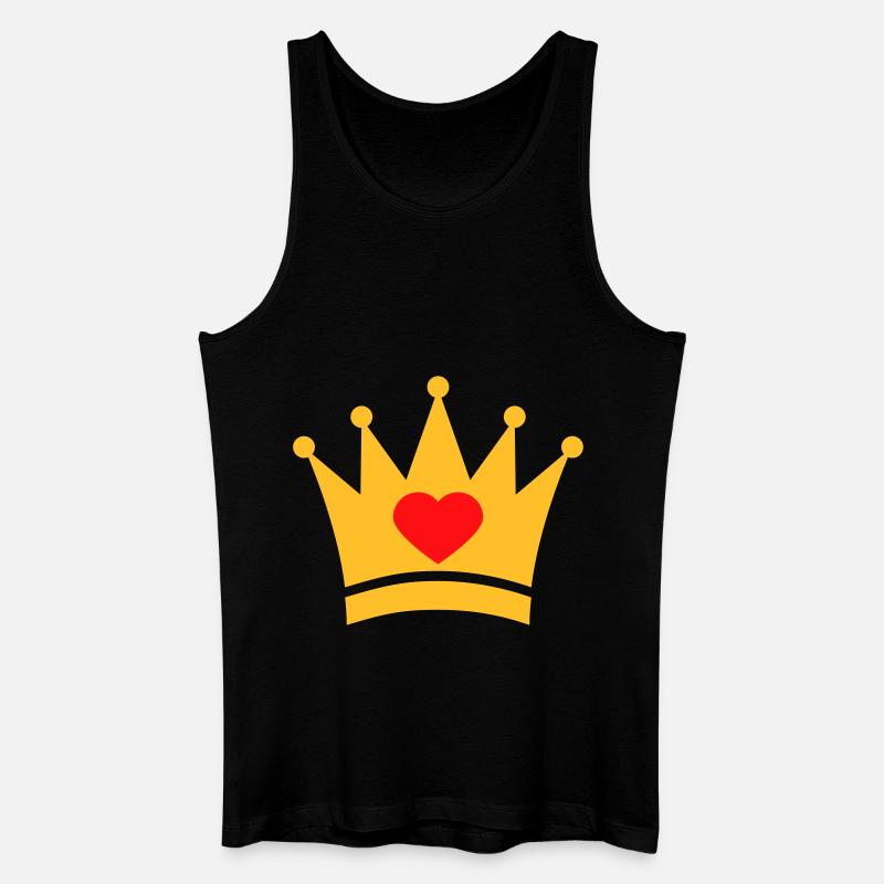 heart_krown_2c - Männer Bio Tank Top - Schwarz