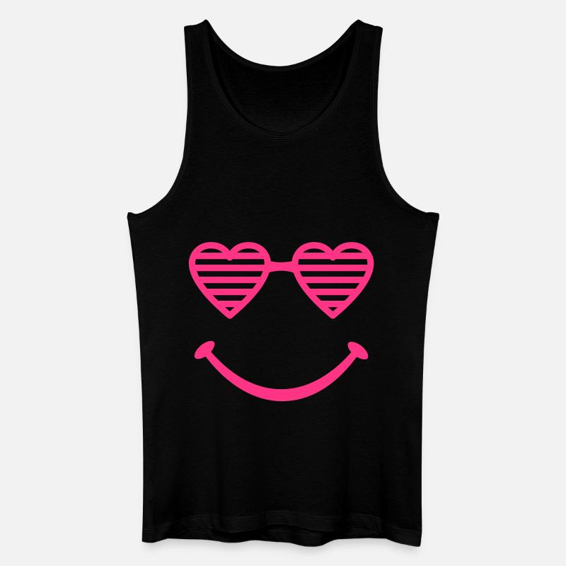 Herz Shades - Männer Bio Tank Top - Schwarz