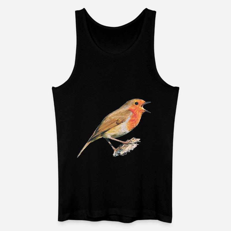 Rotkehlchen Vogel Robin - Männer Bio Tank Top - Schwarz