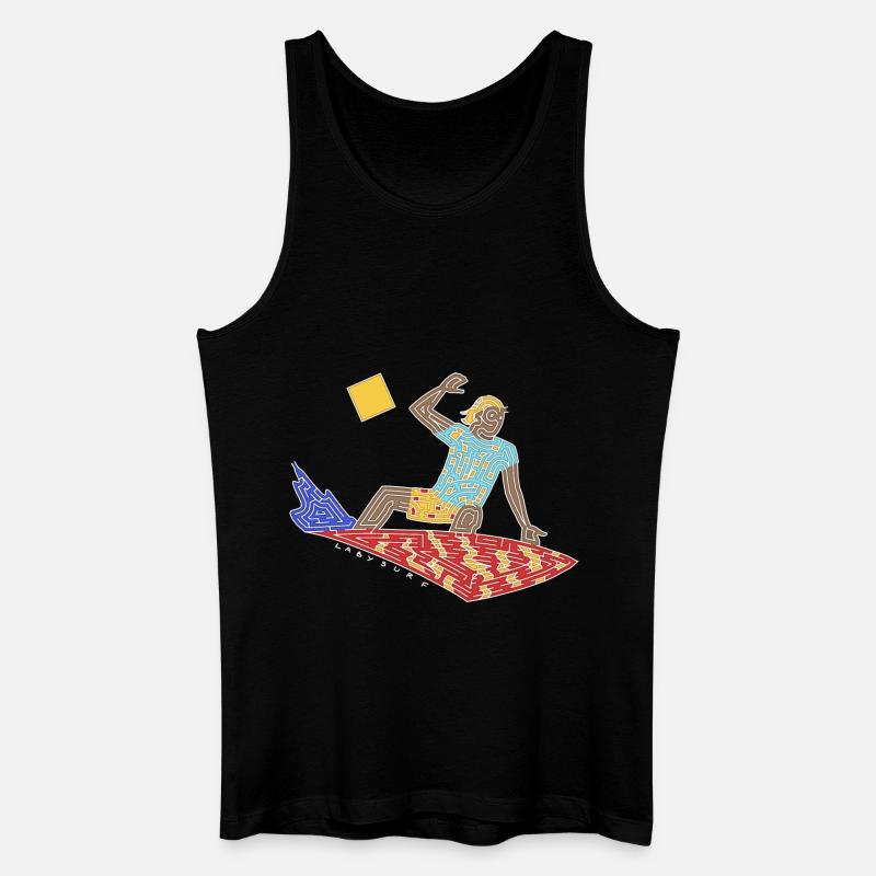 Surfer-Labyrinth - Männer Bio Tank Top - Schwarz