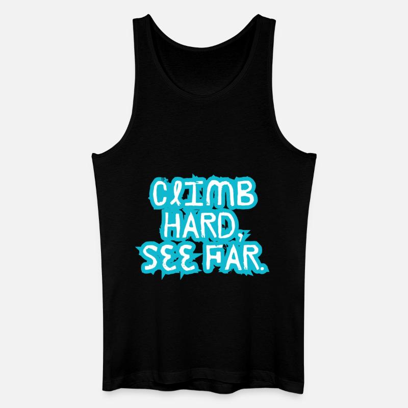 Hart klettern, weit sehen. - Männer Bio Tank Top - Schwarz