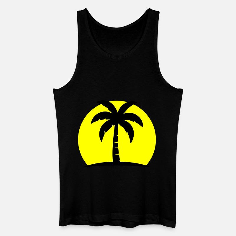 Palm Tree Beach Soleil - Débardeur bio Homme - noir