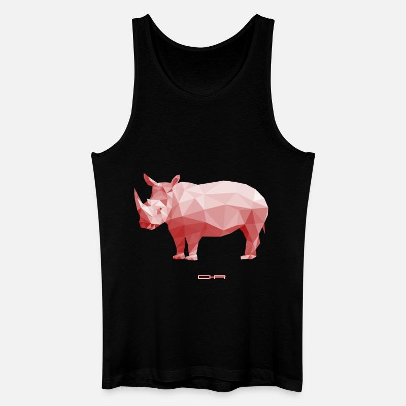 Low Poly Rhino - Männer Bio Tank Top - Schwarz