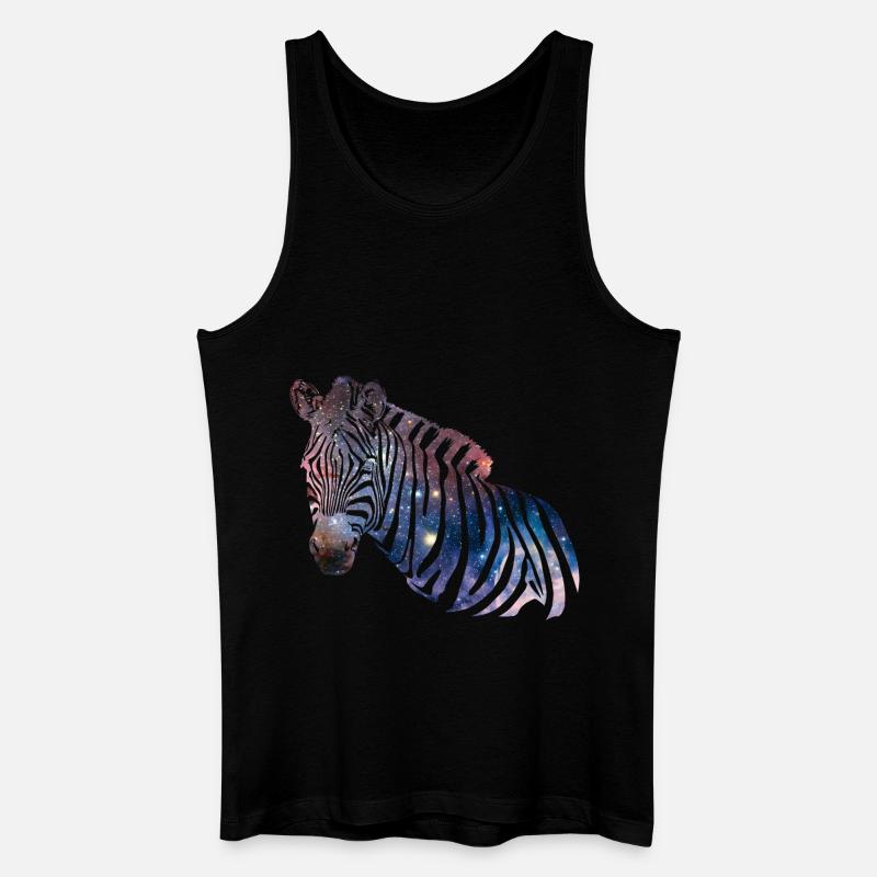 Zebra Galaxy - Männer Bio Tank Top - Schwarz