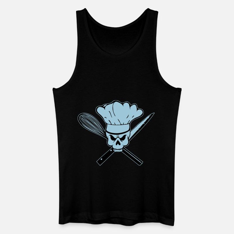 Koch Pirat oder Rebell Totenkopf - Männer Bio Tank Top - Schwarz