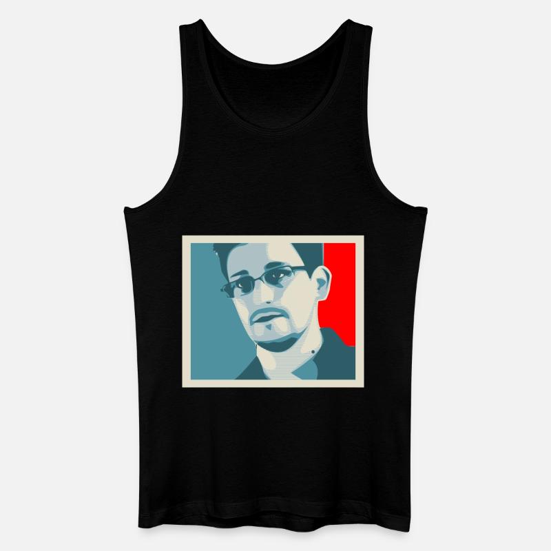 Snowden - Männer Bio Tank Top - Schwarz