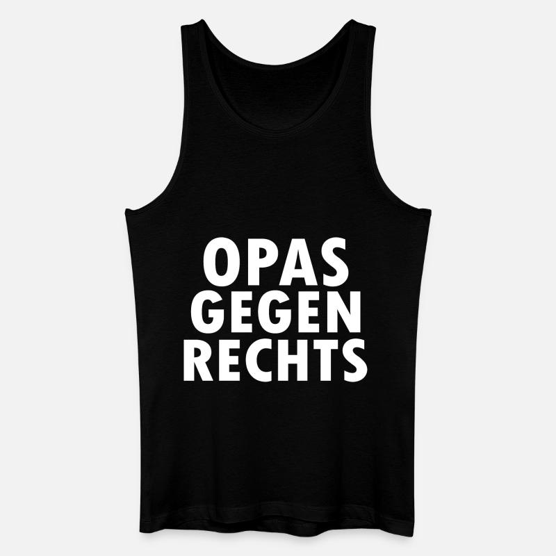 Opas gegen rechts - Männer Bio Tank Top - Schwarz