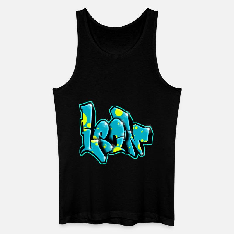 LEON GRAFFITI NAME Druck - Männer Bio Tank Top - Schwarz