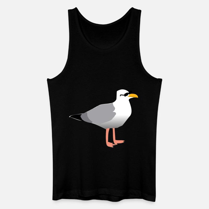 Coole Möwe - Männer Bio Tank Top - Schwarz