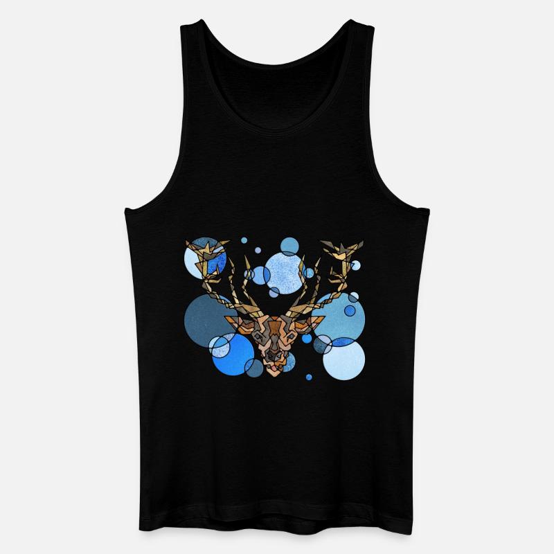 Hirsch Geometrie - Männer Bio Tank Top - Schwarz