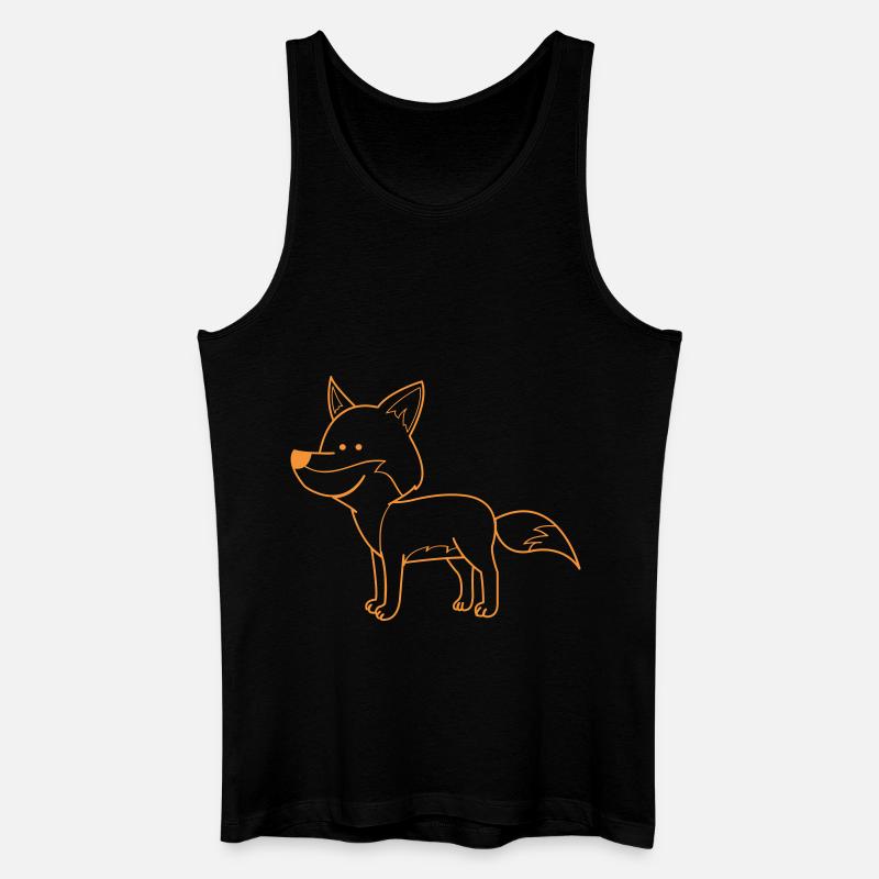 Fuchs Comic - Männer Bio Tank Top - Schwarz
