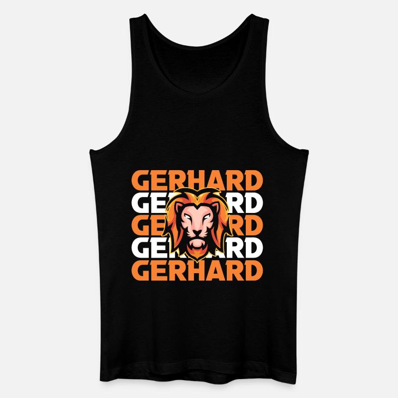 Löwe Gerhard - Männer Bio Tank Top - Schwarz