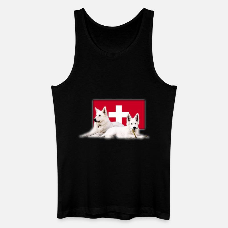 Schweizer Schäferhund - Männer Bio Tank Top - Schwarz