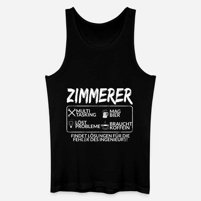 Der Zimmerer - Männer Bio Tank Top - Schwarz