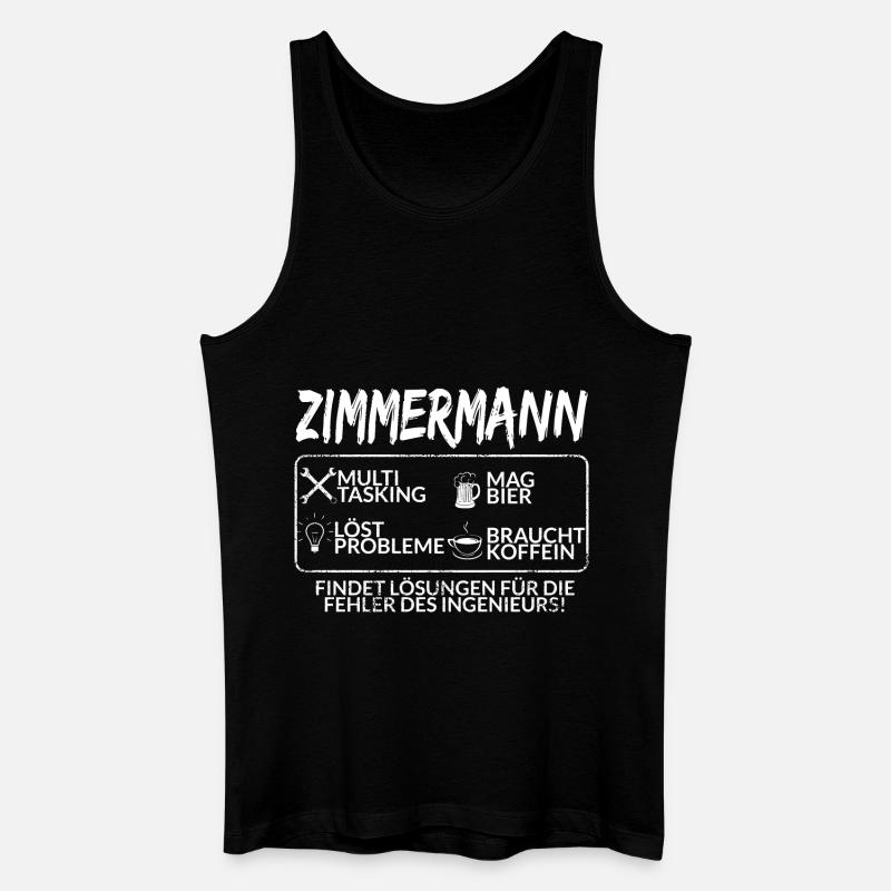 Der Zimmermann - Männer Bio Tank Top - Schwarz