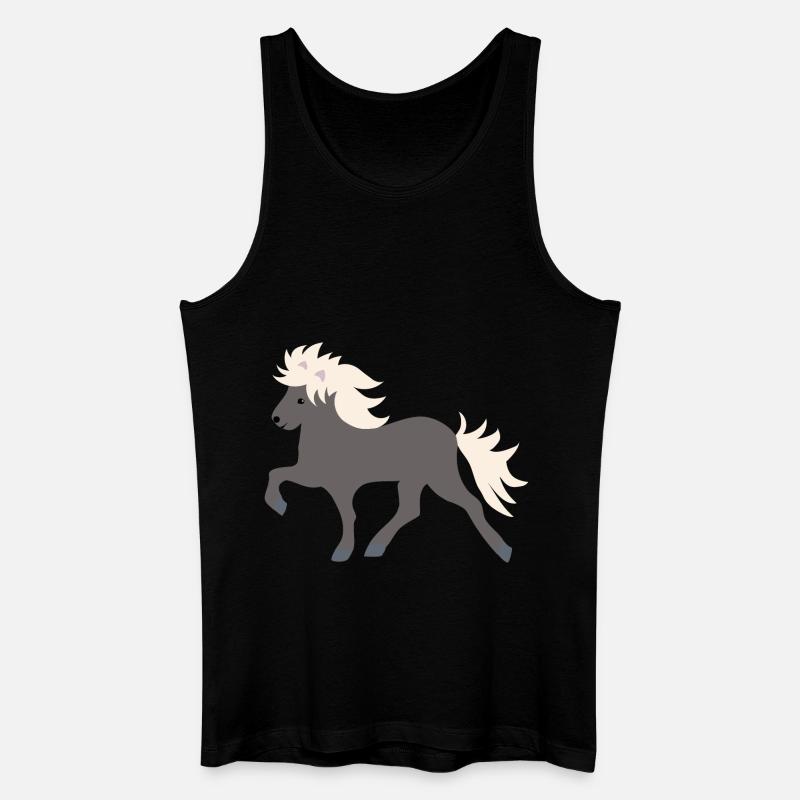 Windfarbenes Islandpferd - Männer Bio Tank Top - Schwarz