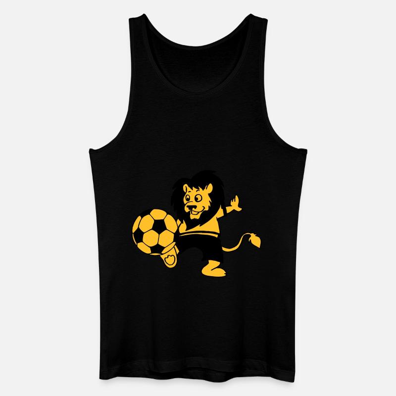 Fussball-Löwe - Männer Bio Tank Top - Schwarz
