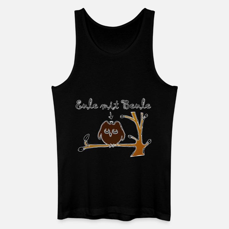 Eule mit Beule - Männer Bio Tank Top - Schwarz