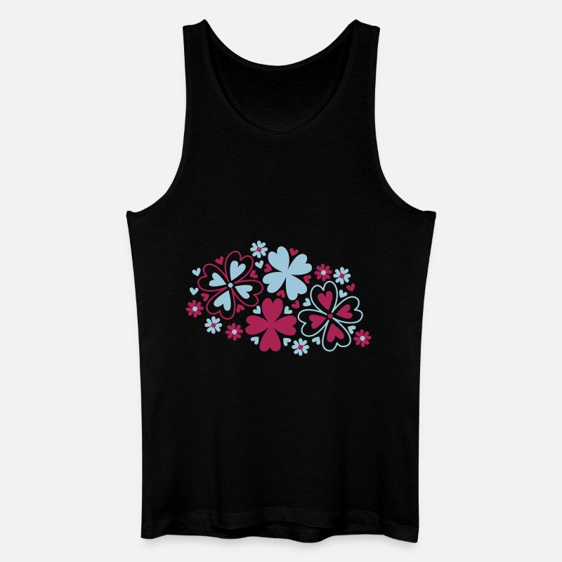 blumen herzen - Männer Bio Tank Top - Schwarz