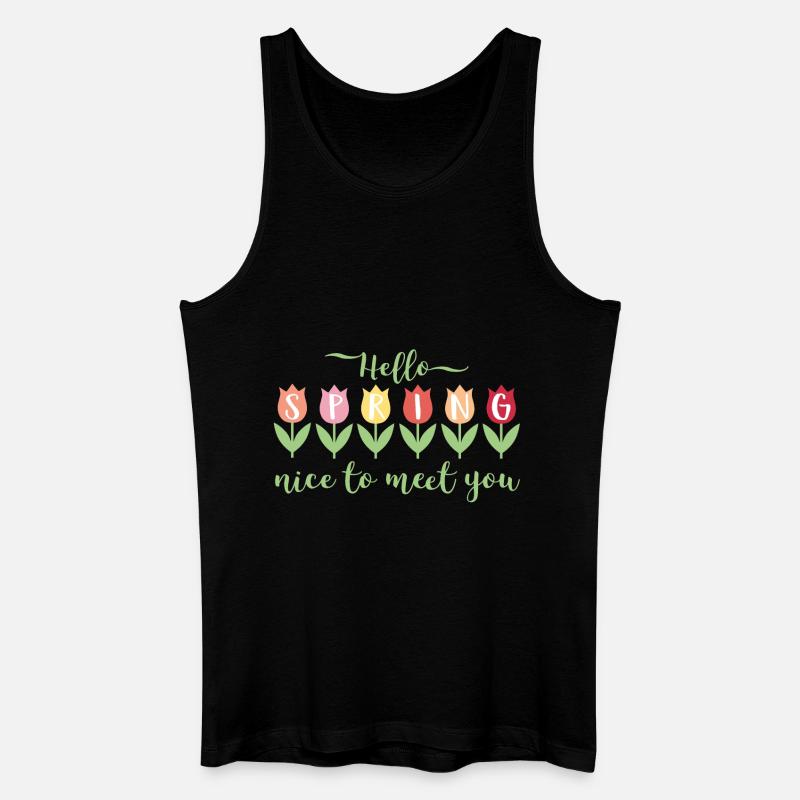 Hello Spring - Männer Bio Tank Top - Schwarz