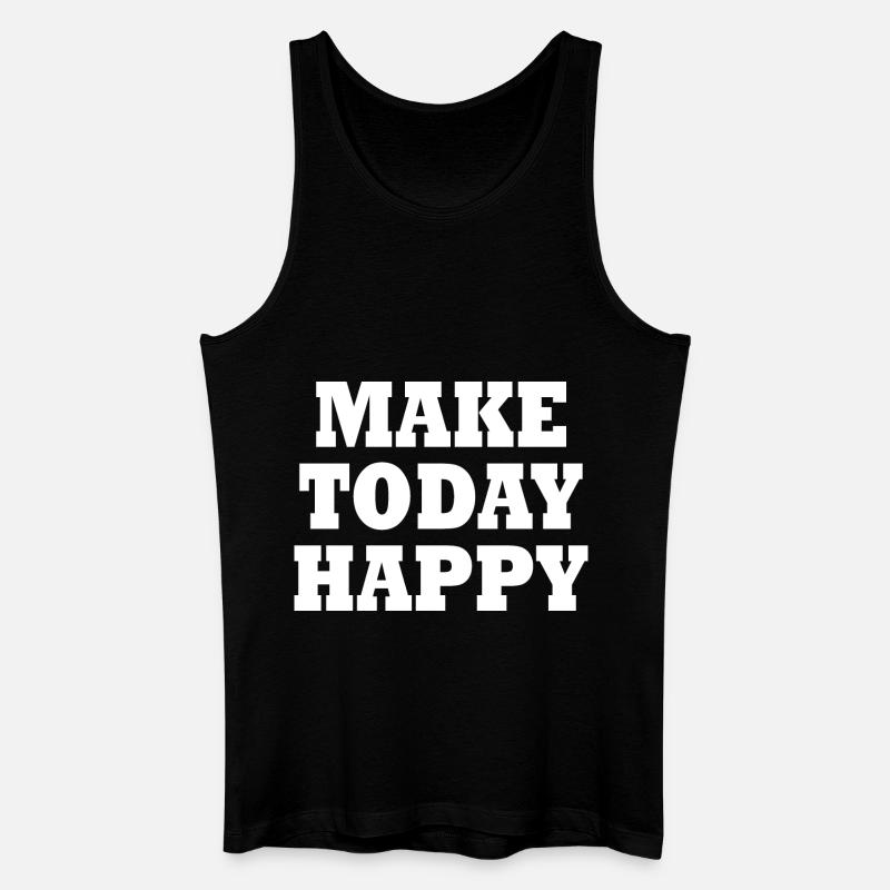 Make today happy - Männer Bio Tank Top - Schwarz