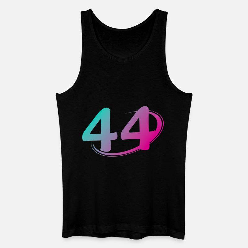 Nummer 44 mehrfarbig - Männer Bio Tank Top - Schwarz