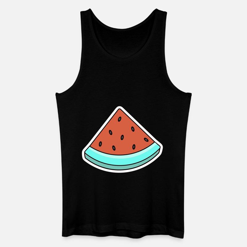 Melone Summer Comic - Männer Bio Tank Top - Schwarz
