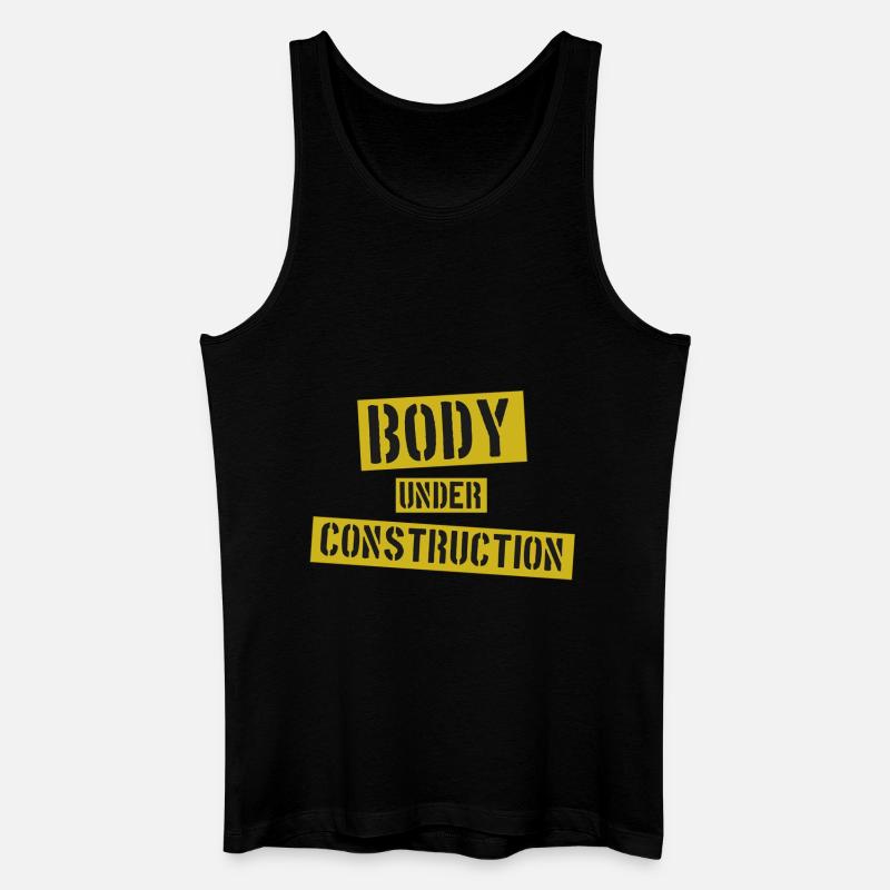 Body under Construction - Männer Bio Tank Top - Schwarz