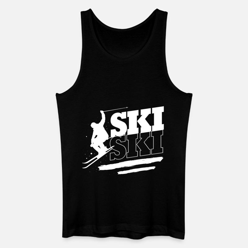 Ski Skiurlaub - Männer Bio Tank Top - Schwarz