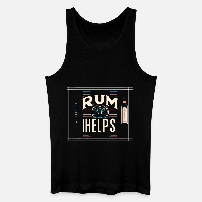 Rum Helps 7 - Männer Bio Tank Top - Schwarz