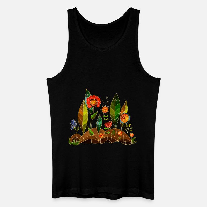 Blumen - Männer Bio Tank Top - Schwarz