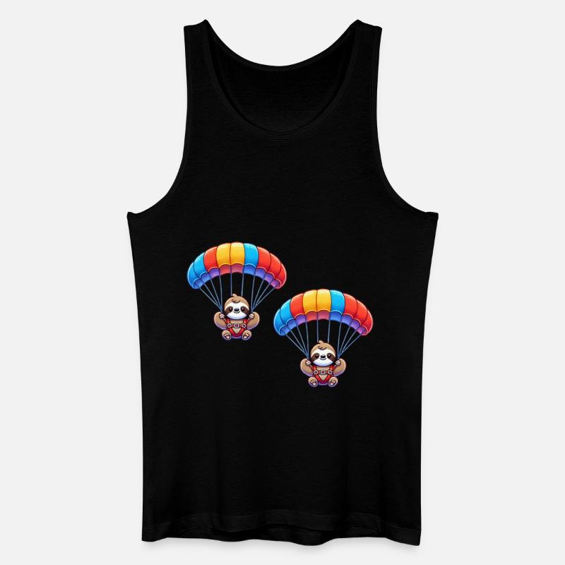 faultier fallschirm 2 - Männer Bio Tank Top - Schwarz