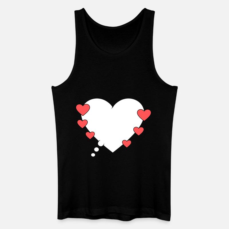 Denkblase mit Herzen - Männer Bio Tank Top - Schwarz