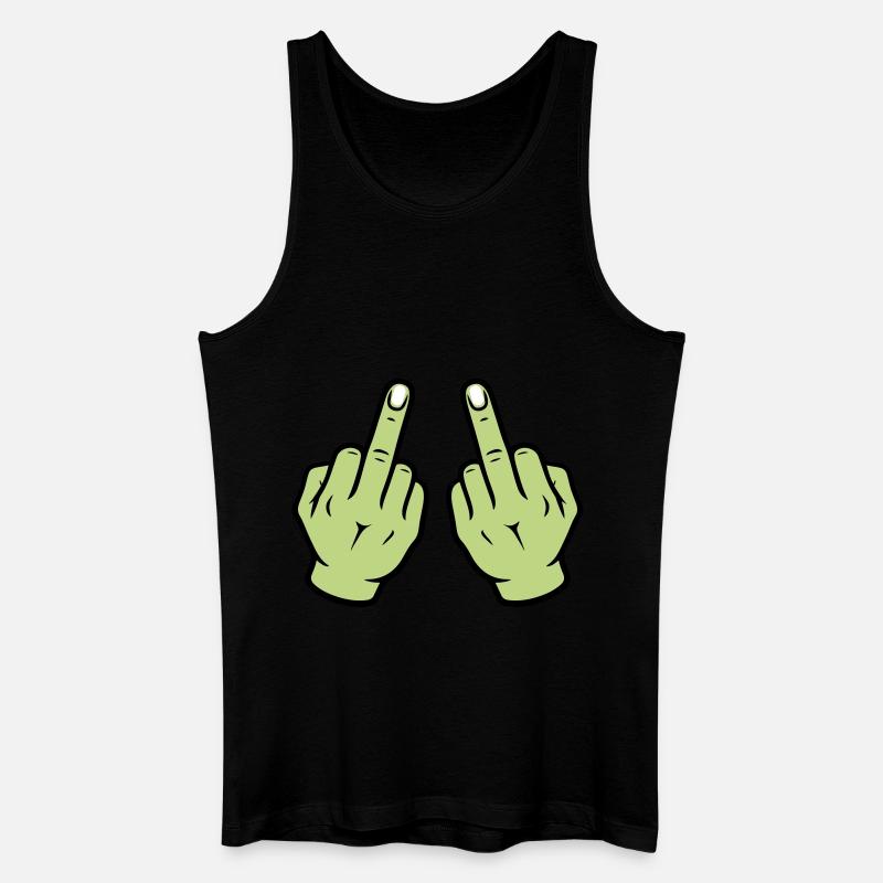 Mittelfinger Hand - Männer Bio Tank Top - Schwarz