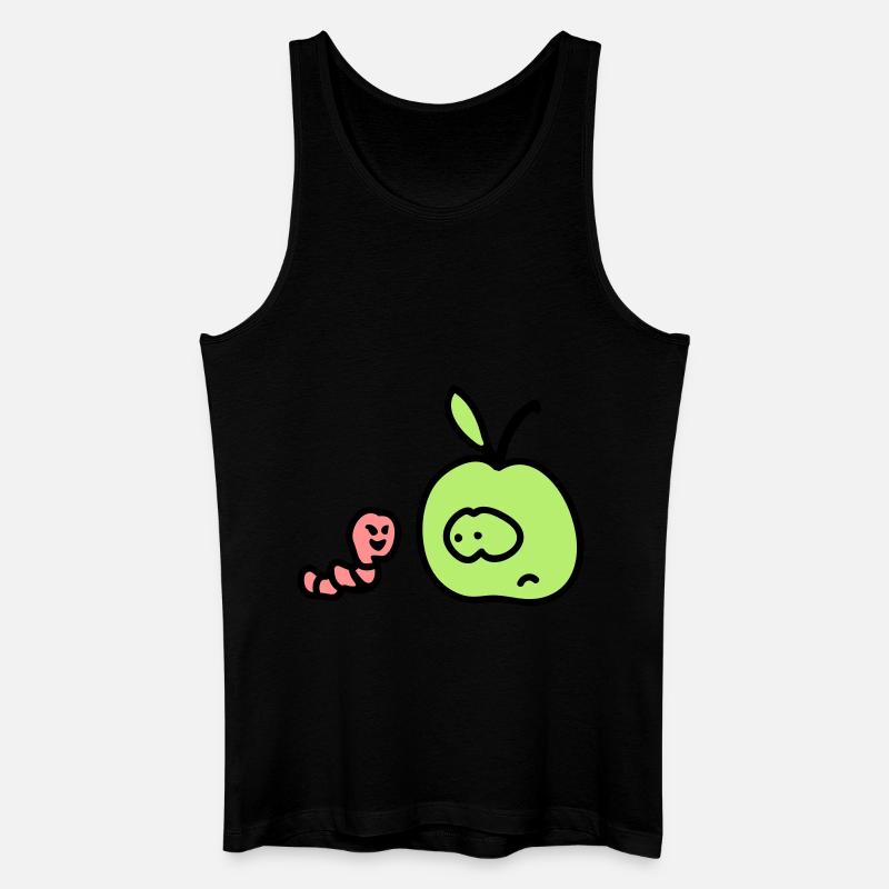 Apfel + Wurm 3 - Männer Bio Tank Top - Schwarz