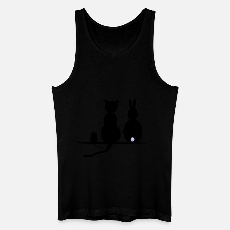 Katz Maus Hase - Männer Bio Tank Top - Schwarz