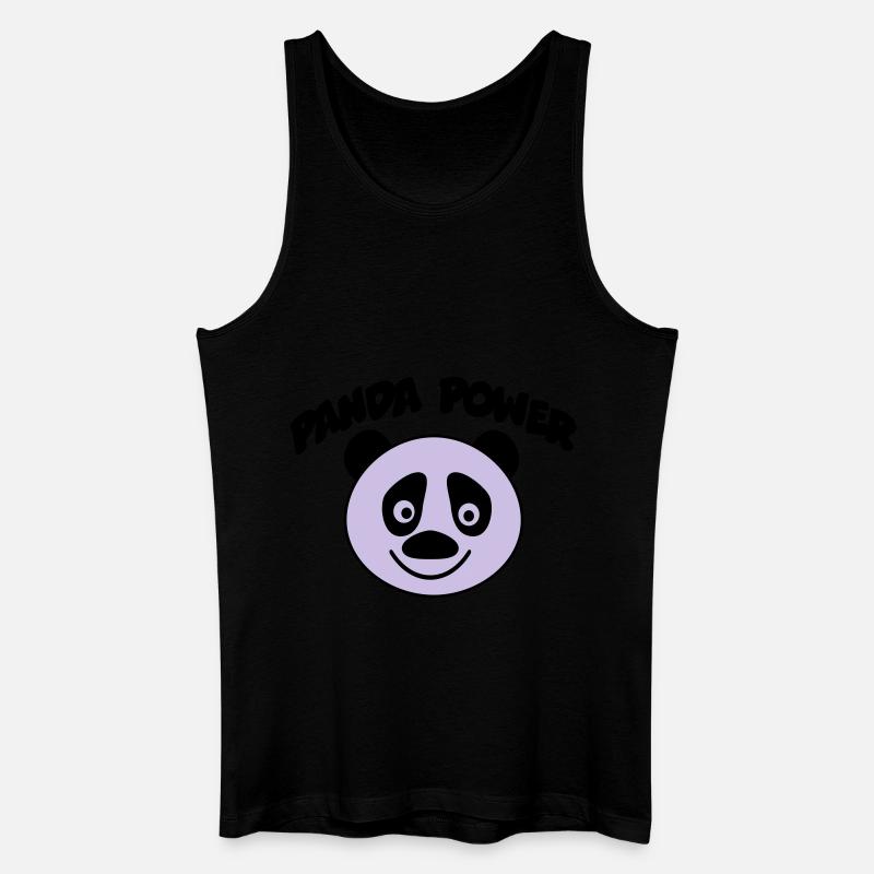 panda - Männer Bio Tank Top - Schwarz