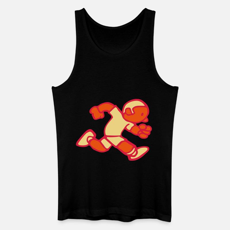tegning løping jogging løp morsom vintage run - Økologisk singlet for menn - svart