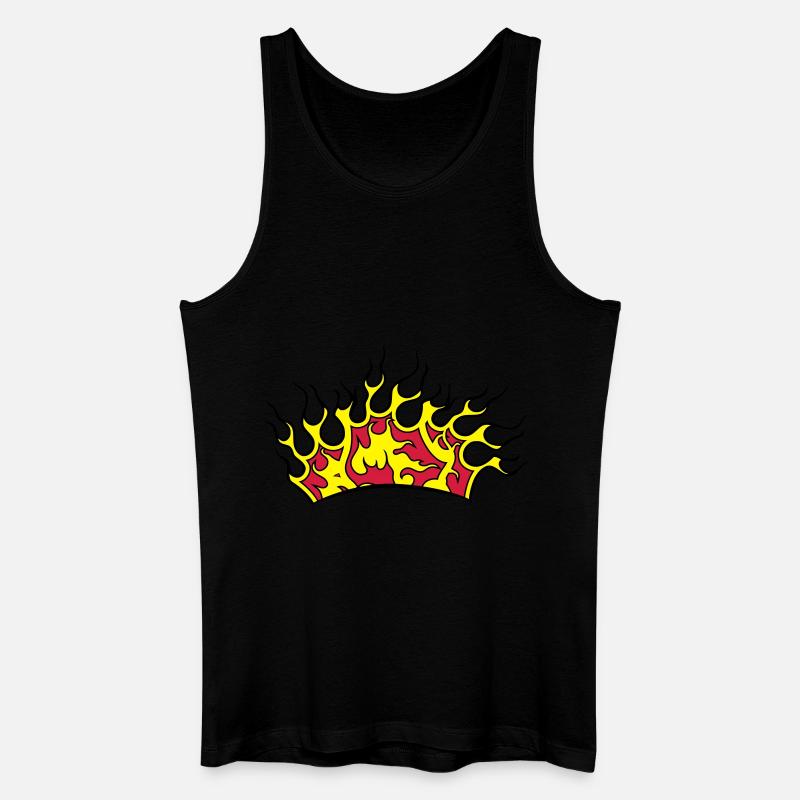Fire flames crown - Men’s Organic Tank Top - black