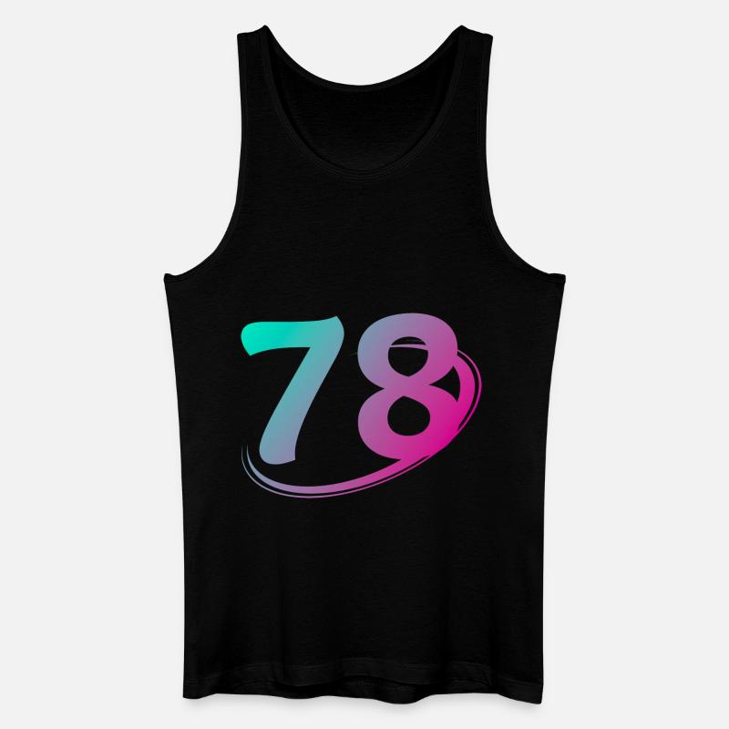 Nummer 78 mehrfarbig - Männer Bio Tank Top - Schwarz