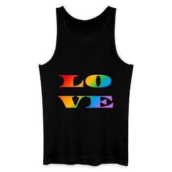 Amour arc-en-ciel rétro - Débardeur bio Homme - noir - Devant