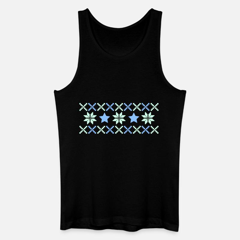 winter norwegen muster - Männer Bio Tank Top - Schwarz