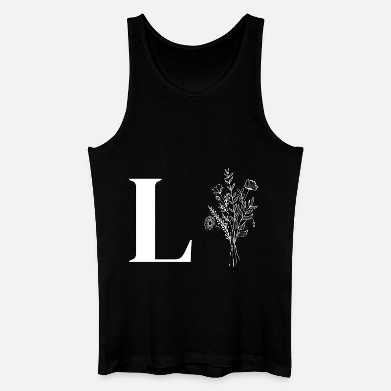 Minimalistische Blumen - Männer Bio Tank Top - Schwarz
