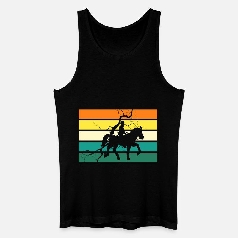 Reiten Pferde - Männer Bio Tank Top - Schwarz