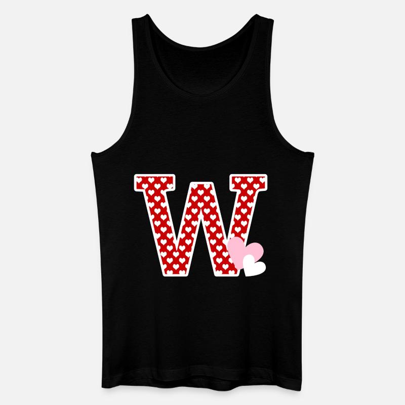 Buchstabe w Herz - Männer Bio Tank Top - Schwarz